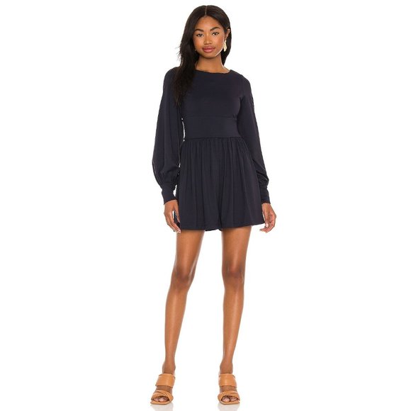 Susana Monaco Stretch Jersey Romper w/Back Cutout in Midnight Navy NWT SMALL - Picture 3 of 4